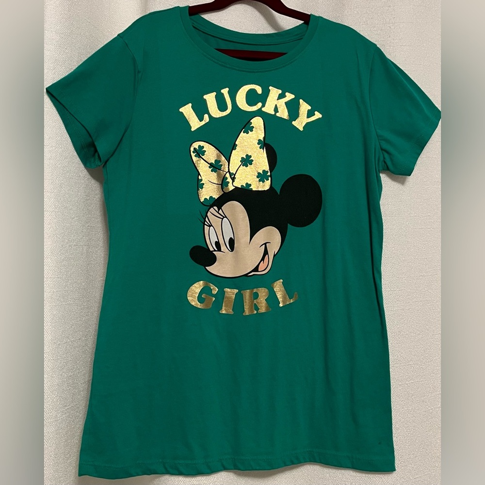 Short-sleeve Minnie Mouse “Lucky Girl” t-shirt, Girls XL (14/16)